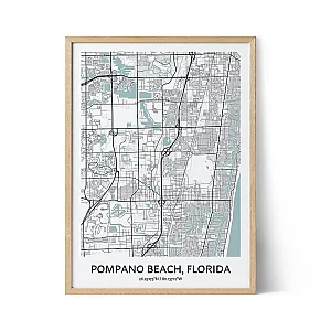Pompano Beach city map poster