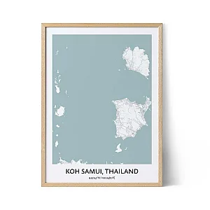 Koh Samui city map poster