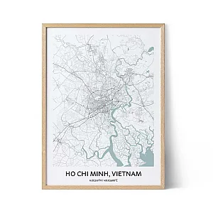Poster della mappa della città di Ho Chi Minh