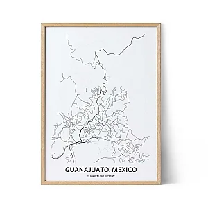 Póster del mapa de Guanajuato
