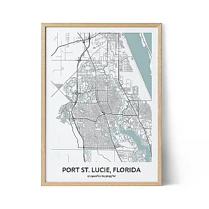 Port St. Lucie Stadtplan Poster