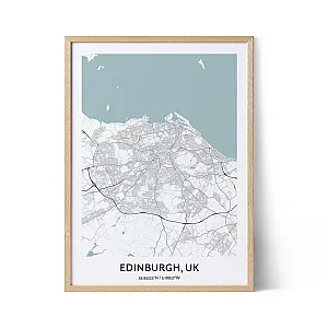 Poster con mappa della città di Edimburgo