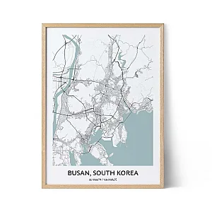 Poster con la mappa della città di Busan