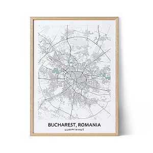 Affiche du plan de la ville de Bucarest