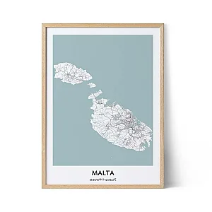 Poster con la mappa di Malta