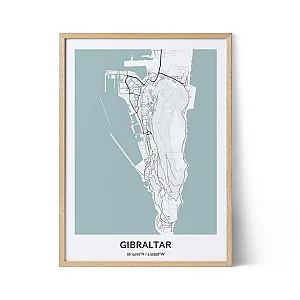 Affiche du plan de la ville de Gibraltar