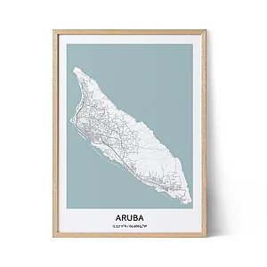 Affiche du plan de la ville d'Aruba