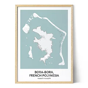 Poster della mappa di Bora Bora