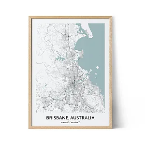 Brisbane Stadtplan Poster