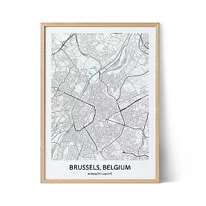 Poster con la mappa di Bruxelles