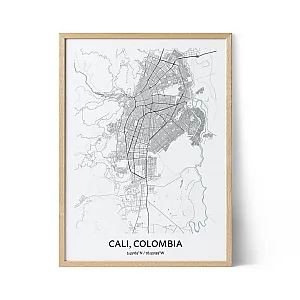 Poster con mappa della città di Cali