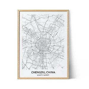 Chengdu Stadtplan Poster
