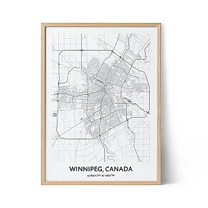 Winnipeg city map poster