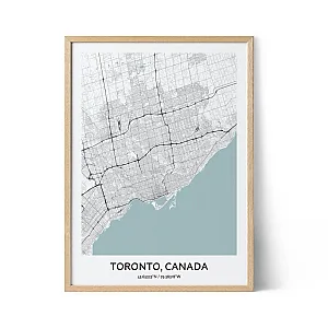 Affiche de la carte de la ville de Toronto