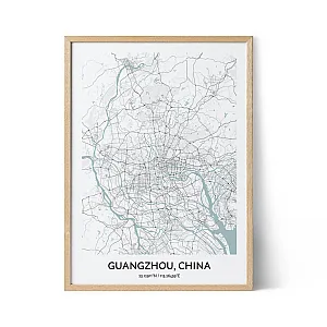 Guangzhou city map poster