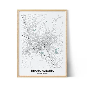 Tirana city map poster