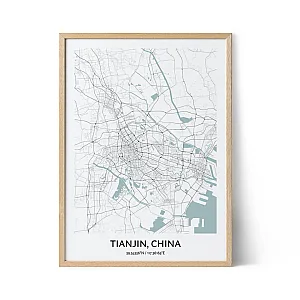 Tianjin city map poster