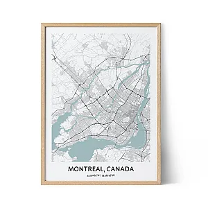 Montreal city map poster