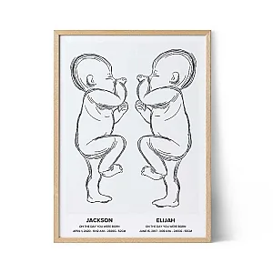Baby skiss duo — personlig fotoväggtavla