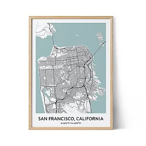 San Francisco stadsplattegrond poster