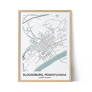 Bloomsburg city map poster