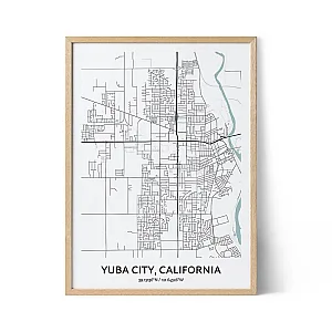 Yuba City city map poster
