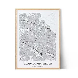 Guadalajara stadskarta affisch