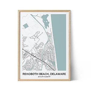 Rehoboth Beach stadskarta affisch