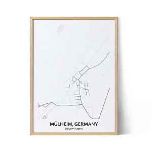 Mulheim city map poster