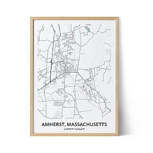 Amherst city map poster