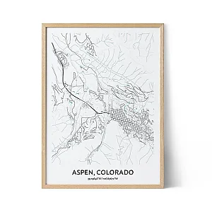 Aspen city map poster