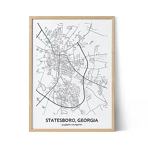 Statesboro city map poster