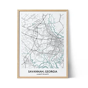Savannah city map poster
