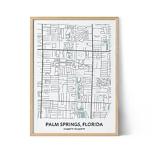 Affiche du plan de la ville de Palm Springs
