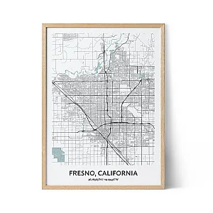 Fresno city map poster