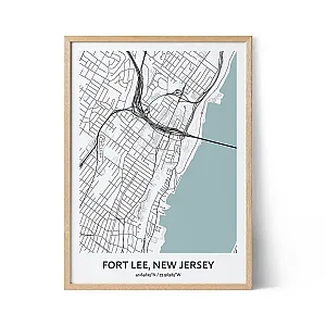Fort Lee city map poster