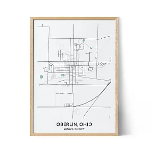 Oberlin city map poster