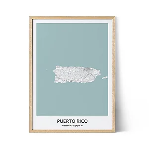Puerto Rico city map poster