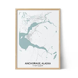 Anchorage city map poster
