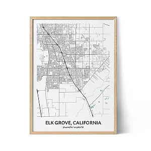 Elk Grove city map poster