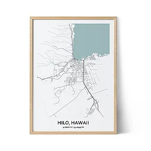 Hilo city map poster