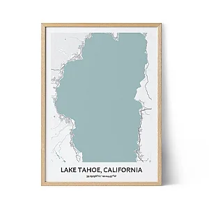 Lake Tahoe city map poster