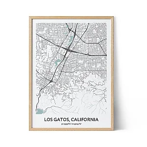 Los Gatos city map poster