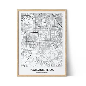 Pearland city map poster