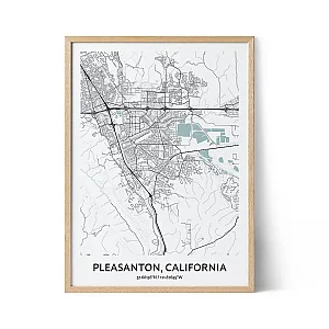Pleasanton city map poster