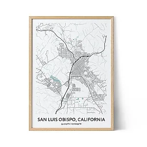 San Luis Obispo city map poster