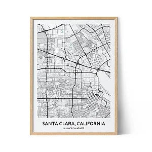 Santa Clara city map poster