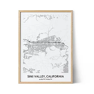 Simi Valley city map poster