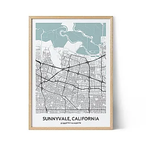 Sunnyvale city map poster