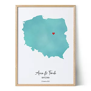 Personalizowana Mapa - Akwarela